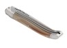 Couteau Laguiole avec un manche en pointe de corne blonde et 2 mitres inox image 5