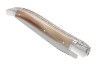 Couteau Laguiole avec un manche en pointe de corne blonde et 2 mitres inox image 6