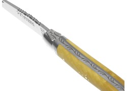 Couteau Laguiole avec un manche en buis et 2 mitres inox image 1