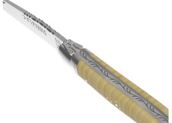 Couteau Laguiole avec un manche en érable onde et 2 mitres inox image 1
