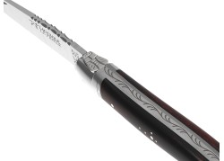Couteau Laguiole avec un manche en bois de fer et 2 mitres inox image 1