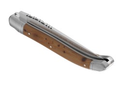 Couteau Laguiole avec un manche en bois de genévrier et 2 mitres inox image 5