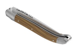 Couteau Laguiole avec un manche en bois de chêne et 2 mitres inox image 5