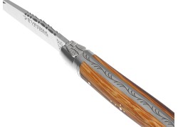 Couteau Laguiole avec un manche en bois de serpent et 2 mitres inox image 1