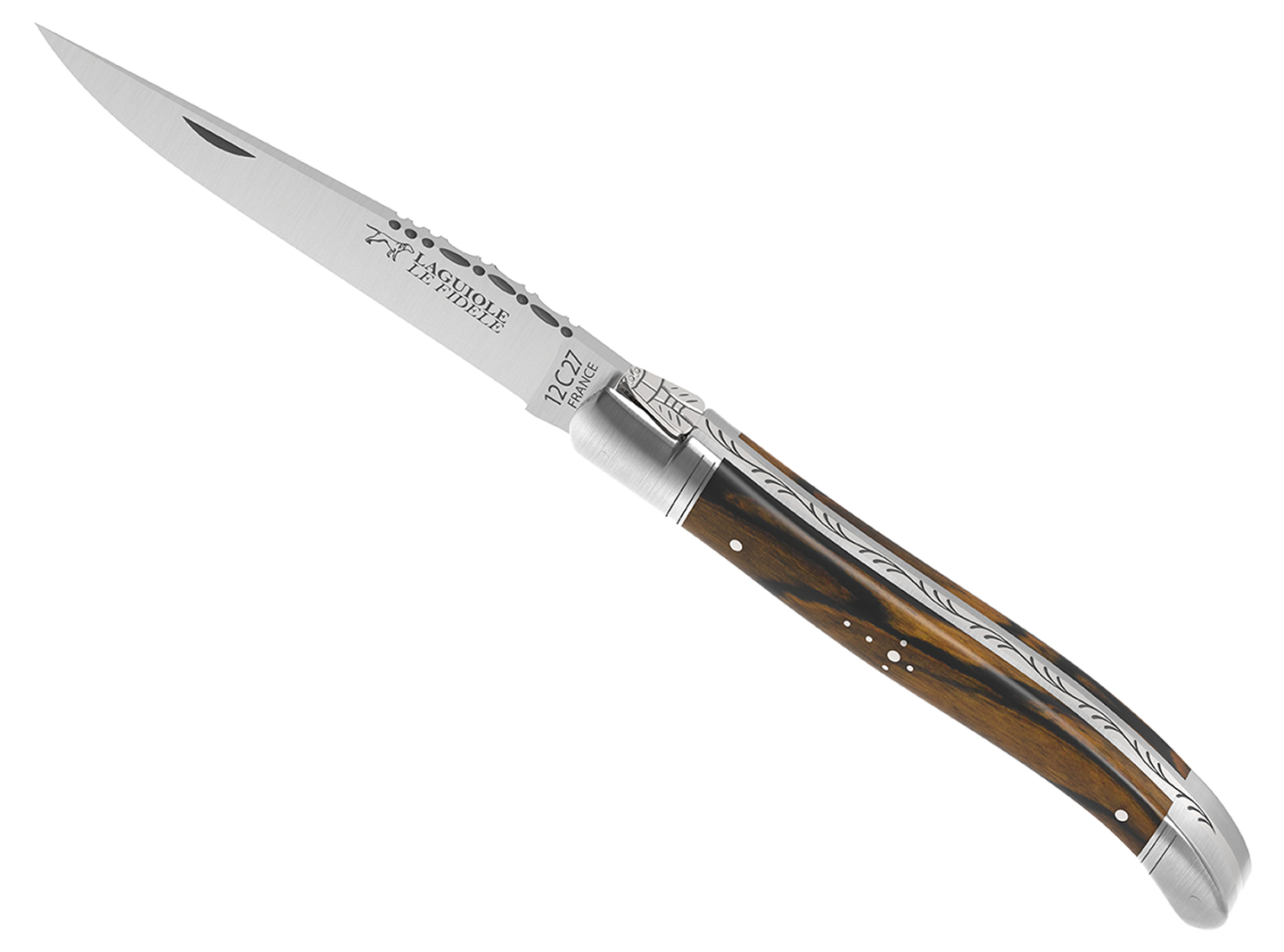 Laguiole knife France royal ebony wood handle Laguiole knife France with royal ebony wood handle and 2 stainless steel bolsters