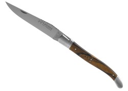 Couteau Laguiole avec un manche en bois d'ébène royal et 2 mitres inox image 2
