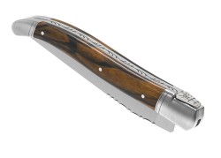 Couteau Laguiole avec un manche en bois d'ébène royal et 2 mitres inox image 6