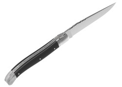 Couteau Laguiole avec un manche en bois d'ébène et 2 mitres inox image 3