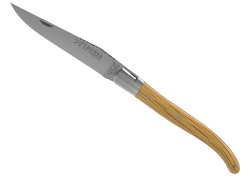 Couteau Laguiole avec un manche en bois de chêne et 1 mitre inox image 2