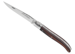 Couteau Laguiole avec un manche en bois de violette et 1 mitre inox image 1