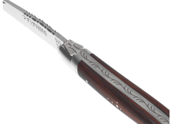Couteau Laguiole avec un manche en bois de violette et 1 mitre inox image 1