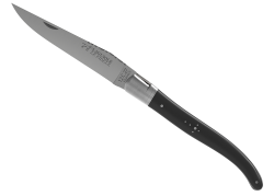 Couteau Laguiole avec un manche en bois d'ébène et 1 mitre inox image 2