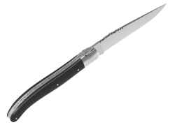 Couteau Laguiole avec un manche en bois d'ébène et 1 mitre inox image 3