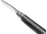 Couteau Laguiole collection damas avec un manche en corne brune et 2 mitres inox image 2