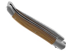 Couteau Laguiole collection damas avec un manche en bois de chêne et 2 mitres inox image 5