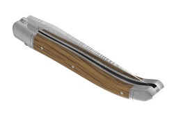 Couteau Laguiole collection damas avec un manche en bois de chêne et 2 mitres inox image 6