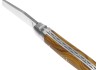 Couteau Laguiole collection damas avec un manche en bois d'olivier et 2 mitres inox image 2