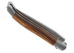 Couteau Laguiole collection damas avec un manche en bois de serpent et 2 mitres inox image 5