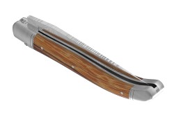 Couteau Laguiole collection damas avec un manche en bois de serpent et 2 mitres inox image 6