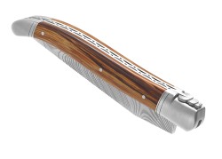 Couteau Laguiole collection damas avec un manche en bois de serpent et 2 mitres inox image 7