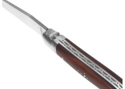Couteau Laguiole collection damas avec un manche en bois de violette et 2 mitres inox image 2