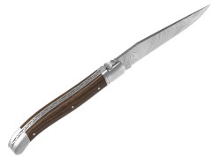 Couteau Laguiole collection damas avec un manche en bois de noyer et 2 mitres inox image 4