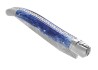 Couteau Laguiole collection damas avec un manche en os de girafe teinte bleu et 2 mitres inox image 7