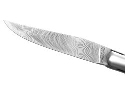 Couteau Laguiole collection damas avec un manche en bois d'ébène et 2 mitres inox image 1