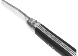 Couteau Laguiole collection damas avec un manche en bois d'ébène et 2 mitres inox image 2