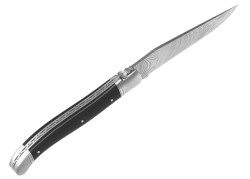 Couteau Laguiole collection damas avec un manche en bois d'ébène et 2 mitres inox image 4