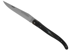Couteau Laguiole plein manche en corne brune image 2