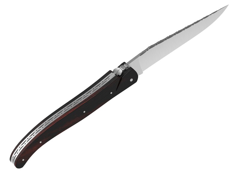 Laguiole knife with full ironwood handle and forged spring