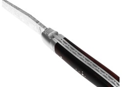 Couteau Laguiole collection damas avec un manche en bois de fer et 2 mitres inox image 1