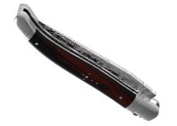 Couteau Laguiole collection damas avec un manche en bois de fer et 2 mitres inox image 4