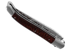 Couteau Laguiole collection damas avec un manche en bois d'amourette et 2 mitres inox image 4