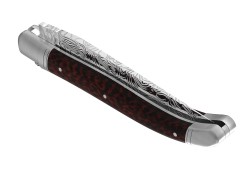 Couteau Laguiole collection damas avec un manche en bois d'amourette et 2 mitres inox image 5