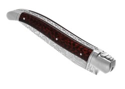 Couteau Laguiole collection damas avec un manche en bois d'amourette et 2 mitres inox image 6