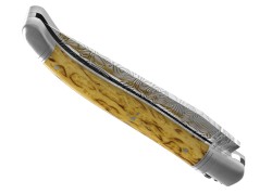Couteau Laguiole collection damas avec un manche en bois de bouleau et 2 mitres inox image 4