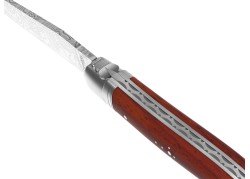 Couteau Laguiole collection damas avec un manche en bois de corail et 2 mitres inox image 1