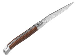 Couteau Laguiole collection damas avec un manche en bois de bocote et 2 mitres inox image 3