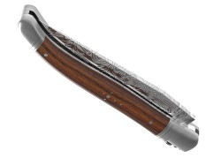 Couteau Laguiole collection damas avec un manche en bois de bocote et 2 mitres inox image 4