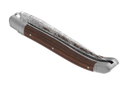 Couteau Laguiole collection damas avec un manche en bois de bocote et 2 mitres inox image 5
