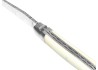 Couteau Laguiole collection damas avec un manche en os de bovin et 2 mitres inox image 1