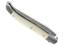Couteau Laguiole collection damas avec un manche en os de bovin et 2 mitres inox image 4
