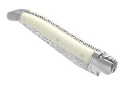 Couteau Laguiole collection damas avec un manche en os de bovin et 2 mitres inox image 6