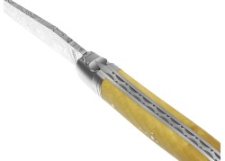 Couteau Laguiole collection damas avec un manche en buis et 2 mitres inox image 1