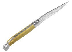 Couteau Laguiole collection damas avec un manche en buis et 2 mitres inox image 3