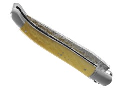 Couteau Laguiole collection damas avec un manche en buis et 2 mitres inox image 4