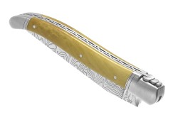 Couteau Laguiole collection damas avec un manche en buis et 2 mitres inox image 6