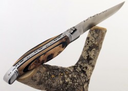 Rounded forged Laguiole knife, Juniper and Ebony wood handle image 16